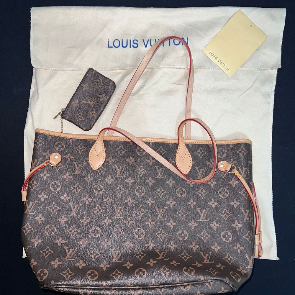 Inspired Monogram Neverfull MM Style Tote Bag Pink Interior